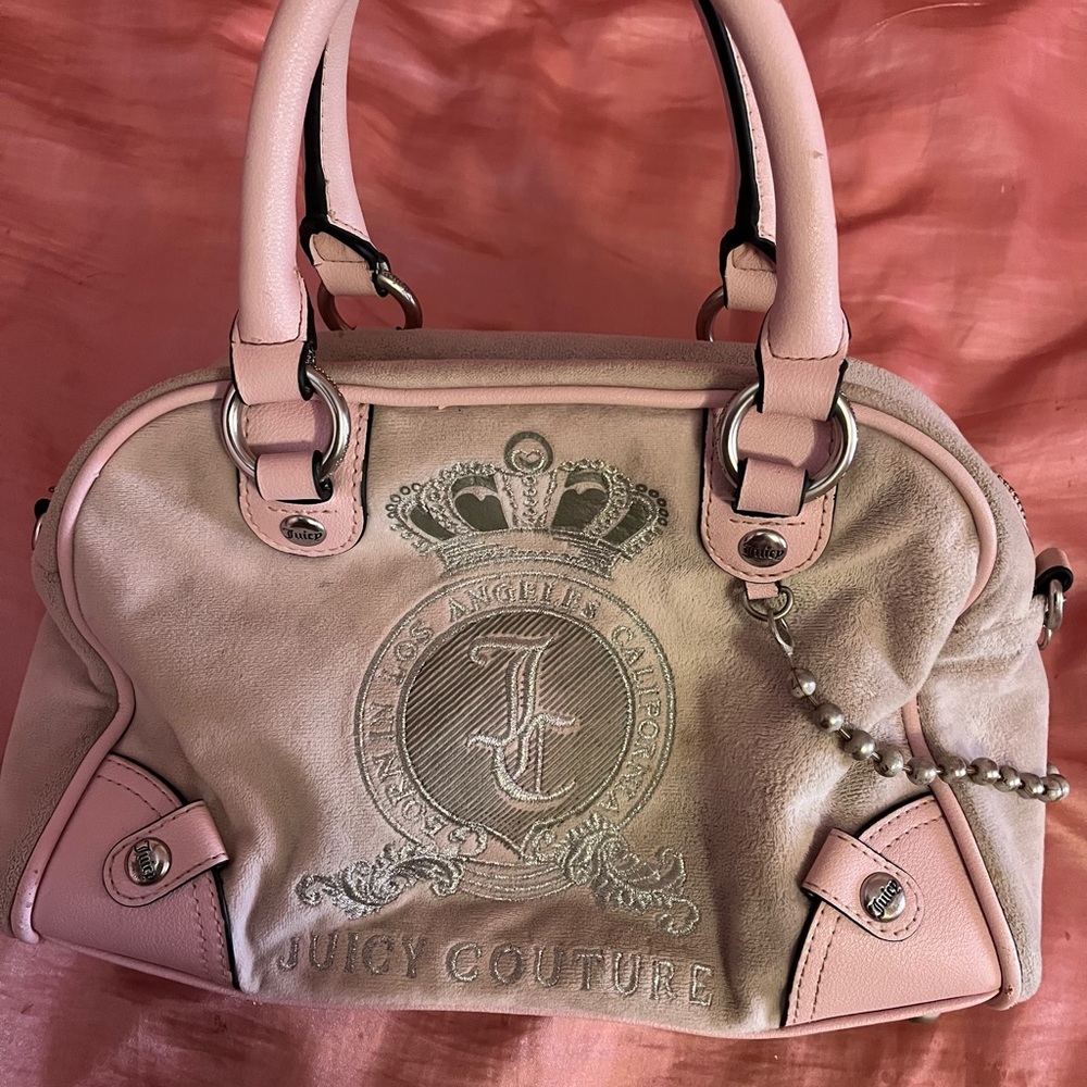 Juicy Couture Juicy Lover Y2K Chiffon Baby Pink Bowler Purse
